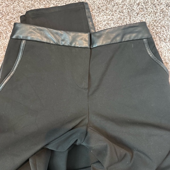 INC International Concepts Black Pants with Faux Leather Detail - Picture 1 of 4